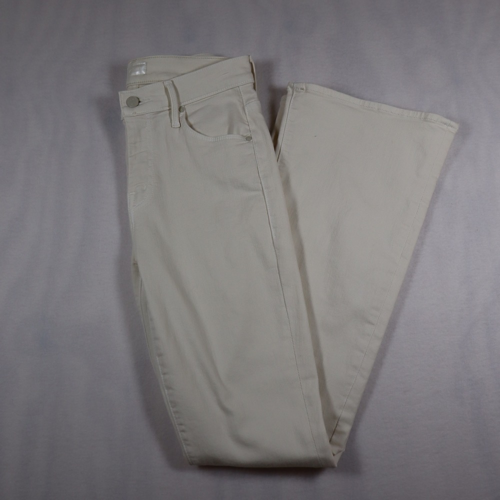 Mother The Weekender Flare Jeans Women's 27 White Eggnog High Waisted 70s Retro